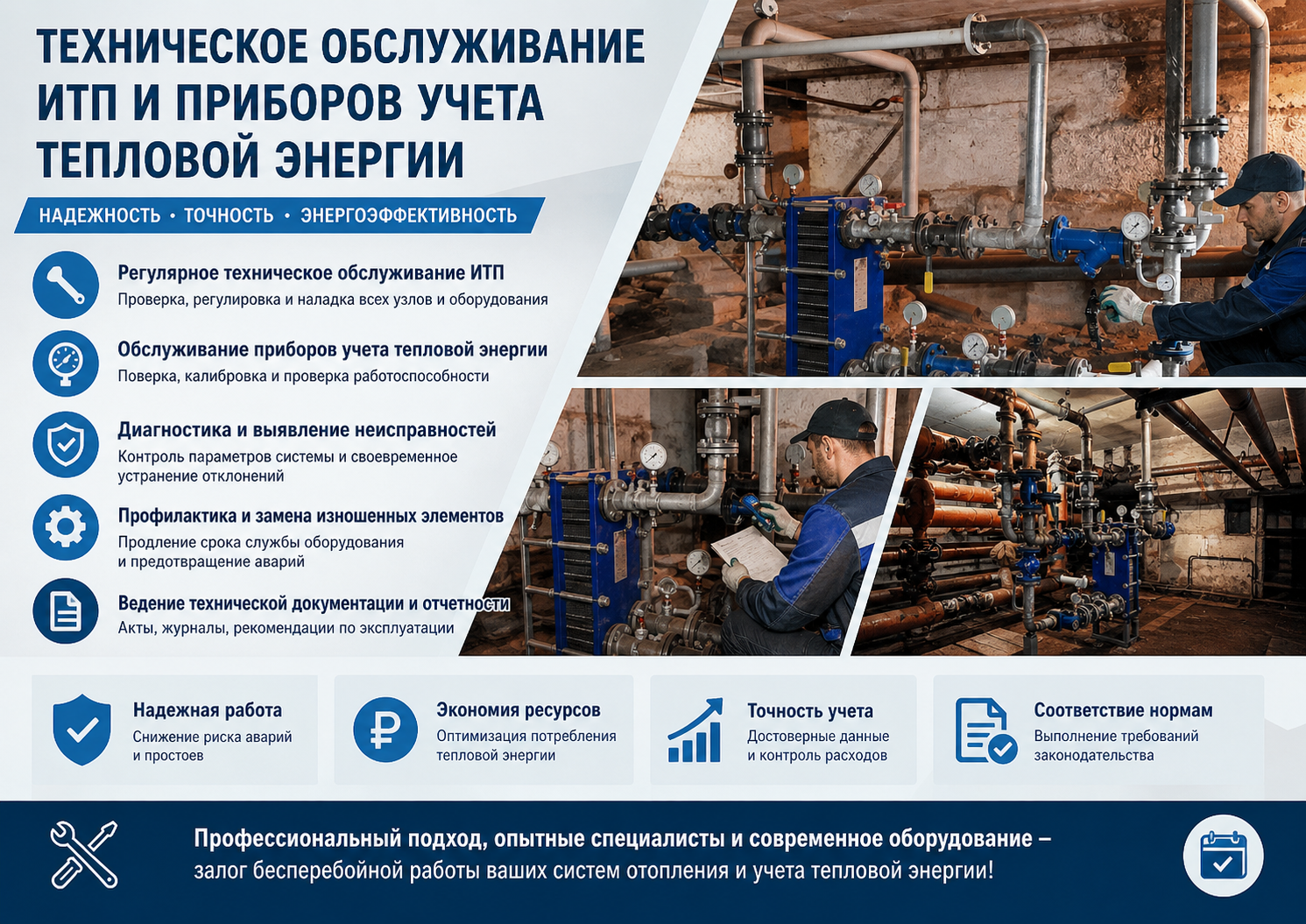 Техническое обслуживание ИТП и приборов учета тепловой энергии